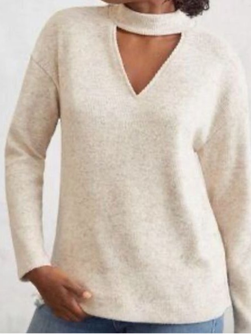 Anthropologie Dolan Cutout Neck Long-Sleeve Women's Sweater